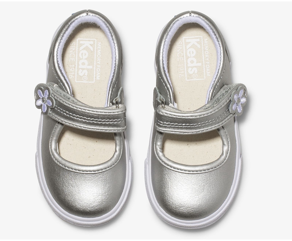 Keds Slip Ons Kinder Silber - Ella Mary Jane - WJA-284653